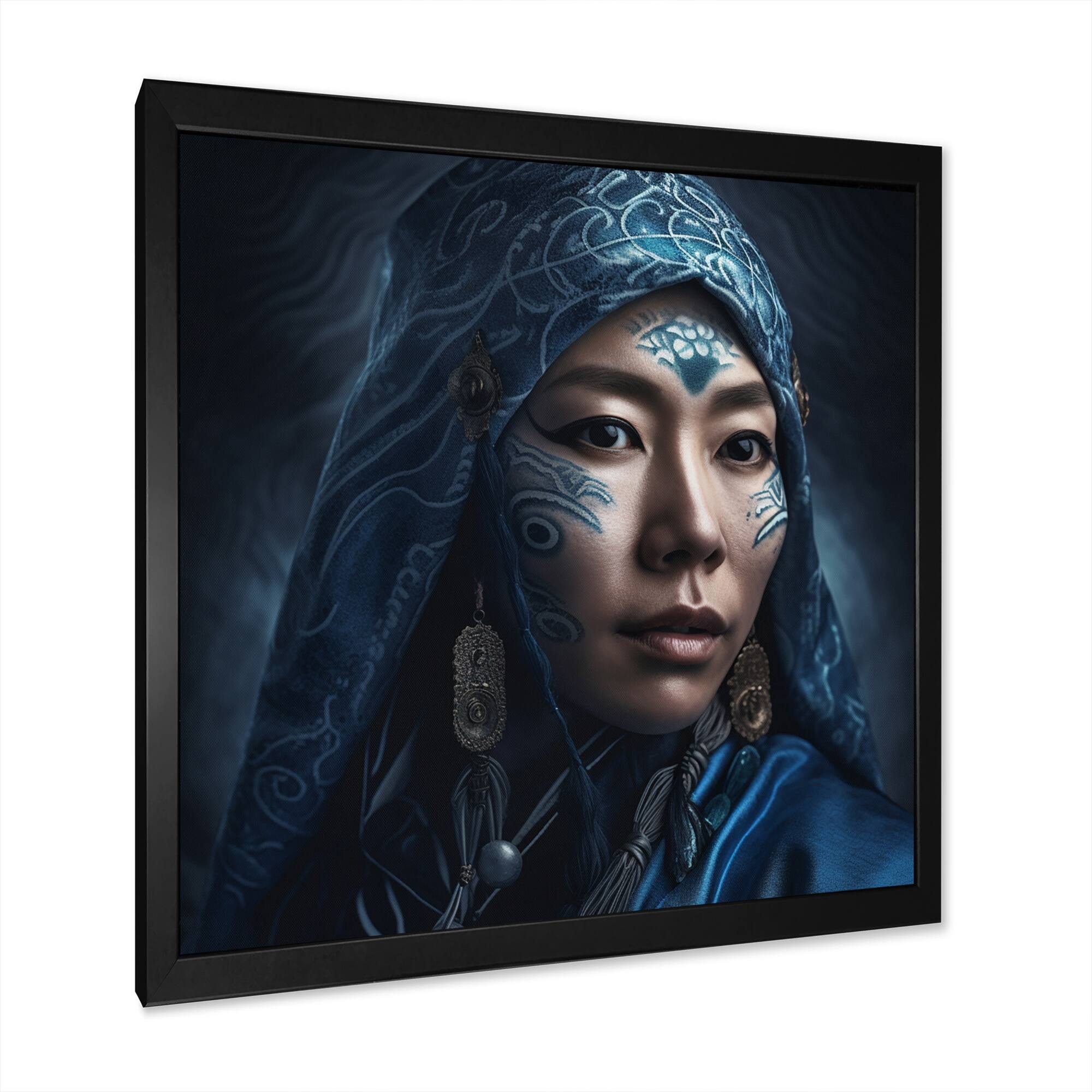 Designart "Asian Native Japanese Ainu Goddess" Asian Woman Framed Wall